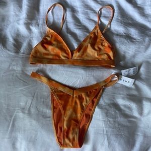 pacsun orange tie dye bikini NWT